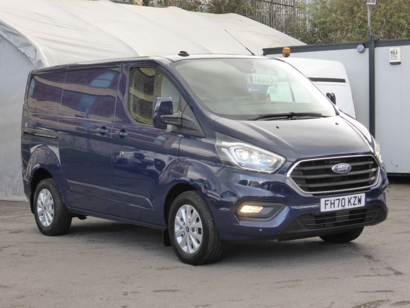 FORD TRANSIT CUSTOM 280 LIMITED L1 SWB IN BLUE WITH TWIN SIDE DOORS,TAILGATE,AIR CONDITIONING AND MORE - 2600 - 3