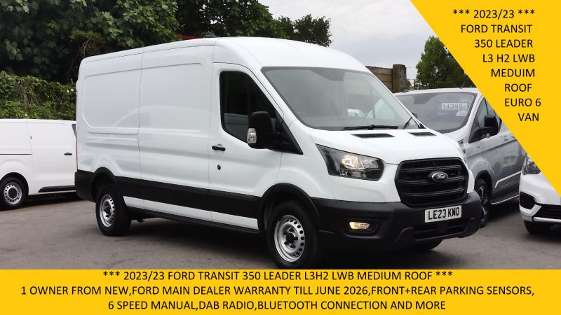 FORD TRANSIT 350 LEADER ECOBLUE L3 H2 LWB MEDIUM ROOF WITH FRONT AND REAR PARKING SENSORS,6 SPEED,DAB RADIO  AND MORE - 2902 - 1