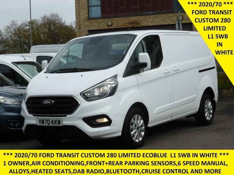 FORD TRANSIT CUSTOM 280 LIMITED ECOBLUE L1 SWB WITH AIR CONDITIONING,PARKING SENSORS AND MORE - 2625 - 1
