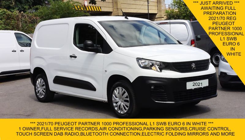 PEUGEOT PARTNER 1.5 BLUEHDI PROFESSIONAL L1 SWB WITH AIR CONDITIONING,PARKING SENSORS,DAB RADIO AND MORE - 2957 - 1