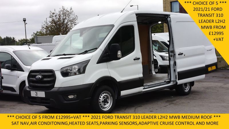 FORD TRANSIT 310 LEADER ECOBLUE L2H2 MWB MEDIUM ROOF WITH SAT NAV,AIR CONDITIONING,HEATED SEATS AND MORE - 2920 - 1