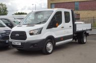 FORD TRANSIT 350/130 L3 DOUBLE CREW CAB ALLOY TIPPER WITH ONLY 18.000 MILES,BLUETOOTH,TWIN REAR WHEELS AND MORE - 2096 - 2