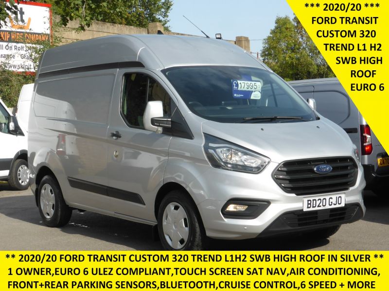 FORD TRANSIT CUSTOM 320 TREND L1 H2 SWB HIGH ROOF EURO 6 WITH SAT NAV,AIR CONDITIONING,PARKING SENSORS,ELECTRIC PACK,BLUETOOTH AND MORE - 2493 - 1