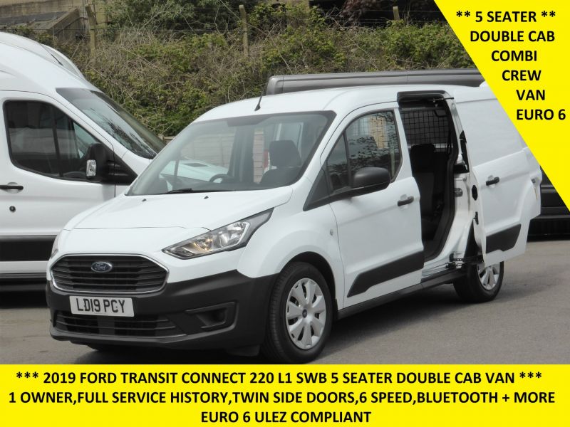 FORD TRANSIT CONNECT 220 L1 SWB 5 SEATER DOUBLE CAB COMBI CREW VAN EURO 6 - 2641 - 1