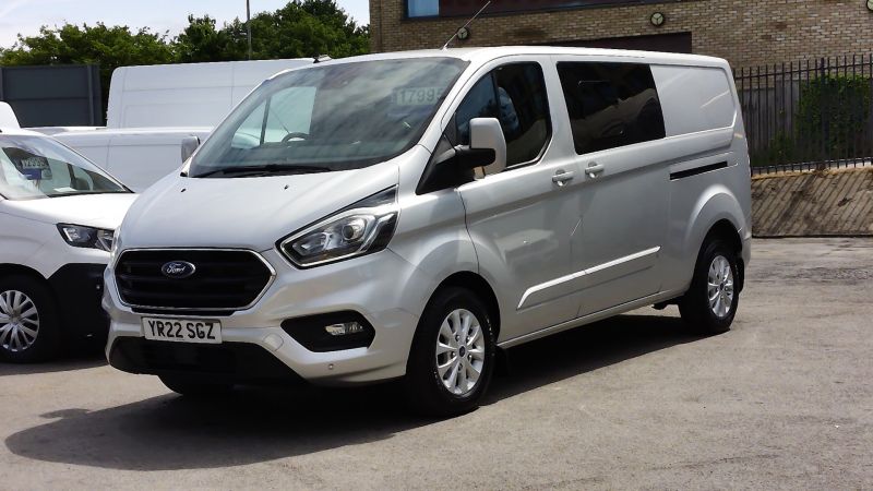 FORD TRANSIT CUSTOM 320 LIMITED L2 LWB AUTOMATIC 6 SEATER DOUBLE CAB COMBI CREW VAN IN SILVER WITH AIR CONDITIONING AND MORE *** SOLD *** - 2859 - 2