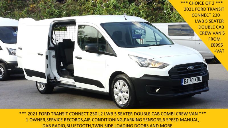 FORD TRANSIT CONNECT 230 BASE 1.5 TDCI L2 LWB 5 SEATER COMBI CREW VAN WITH AIR CONDITIONING ,PARKING SENSORS,6 SPEED AND MORE  - 2921 - 1