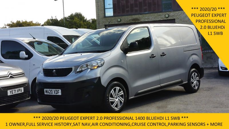 PEUGEOT EXPERT 2.0 BLUEHDI PROFESSIONAL L1 SWB IN GREY WITH SAT NAV,AIR CONDITIONING,PARKING SENSORS AND MORE - 2922 - 1
