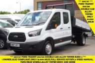 FORD TRANSIT 350/130 L3 DOUBLE CREW CAB ALLOY TIPPER WITH ONLY 18.000 MILES,BLUETOOTH,TWIN REAR WHEELS AND MORE - 2096 - 1