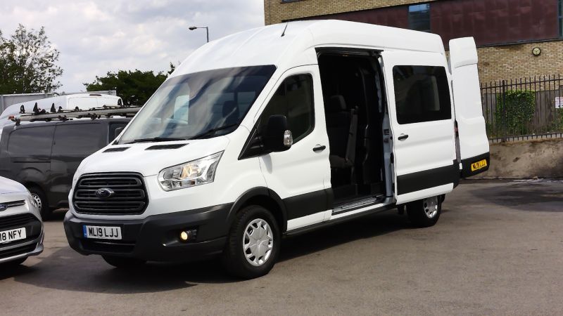 FORD TRANSIT 350 L3H3 LWB HIGH ROOF 6 SEATER DOUBLE CAB COMBI CREW VAN WITH AIR CONDITIONING,SAT NAV AND MORE - 2867 - 1