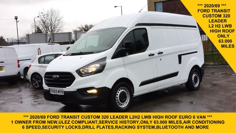 FORD TRANSIT CUSTOM 320 LEADER L2H2 LWB HIGH ROOF ONLY 63.000 MILES,AIR CONDITIONING,PARKING SENSORS AND MORE - 2965 - 1