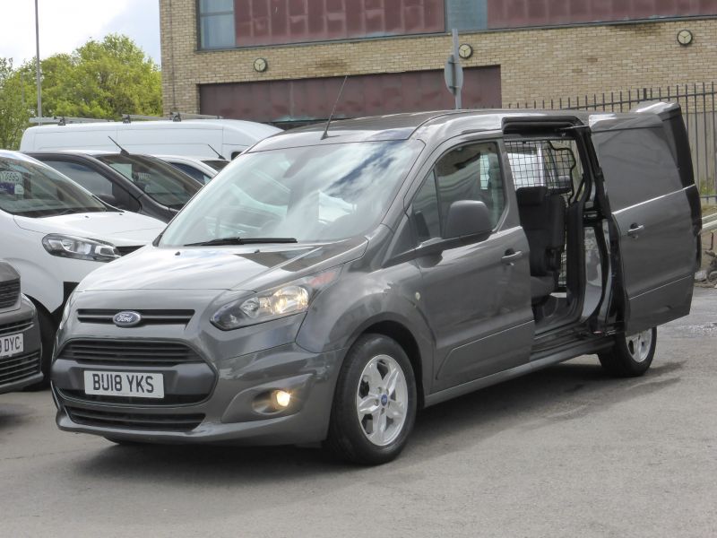 FORD TRANSIT CONNECT 230 TREND L2 LWB 5 SEATER DOUBLE CAB CREW VAN IN GREY WITH ONLY 28.000 MILES,AIR CONDITIONING,BLUETOOTH AND MORE - 2637 - 28