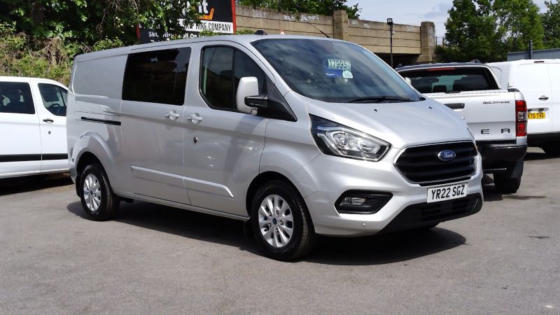 FORD TRANSIT CUSTOM 320 LIMITED L2 LWB AUTOMATIC 6 SEATER DOUBLE CAB COMBI CREW VAN IN SILVER WITH AIR CONDITIONING AND MORE *** SOLD *** - 2859 - 3