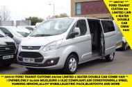 FORD TRANSIT CUSTOM 310/130 LIMITED EURO 6 L2 LWB 6 SEATER DOUBLE CAB COMBI VAN WITH ONLY 36.000 MILES,AIR CONDITIONING,PARKING SENSORS AND MORE - 2061 - 2