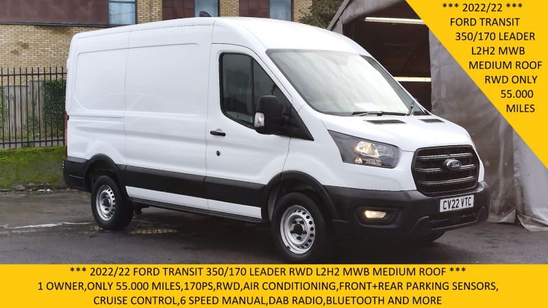 FORD TRANSIT 350/170 LEADER LEADER L2H2 MWB MEDIUM ROOF RWD ONLY 55.000 MILES,AIR CONDITIONING,170PS,PARKING SENSORS,WETBELT REPLACED AND MORE - 2946 - 1