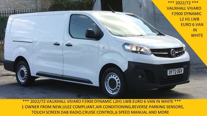 VAUXHALL VIVARO F2900 DYNAMIC L2H1 LWB IN WHITE WITH AIR CONDITIONING,PARKING SENSORS,CRUISE CONTROL AND MORE - 2912 - 1