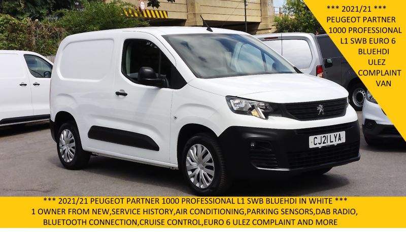 PEUGEOT PARTNER PROFESSIONAL L1 SWB WITH AIR CONDITIONING,PARKING SENSORS,DAB RADIO AND MORE - 2903 - 1