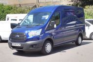 FORD TRANSIT 290/130 TREND L2 H2 MWB MEDIUM ROOF IN BLUE WITH ONLY 38.000 MILES,AIR CONDITIONING,FRONT+REAR SENSORS,ELECTRIC PACK,BLUETOOTH,6 SPEED AND MORE - 2103 - 2