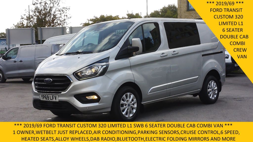 Used FORD TRANSIT CUSTOM 320 LIMITED L1 SWB 6 SEATER DOUBLE CAB COMBI CREW VAN WITH AIR CONDITIONING,PARKING SENSORS,ALLOYS,HEATED SEATS AND MORE *** DEPOSIT TAKEN *** for Sale