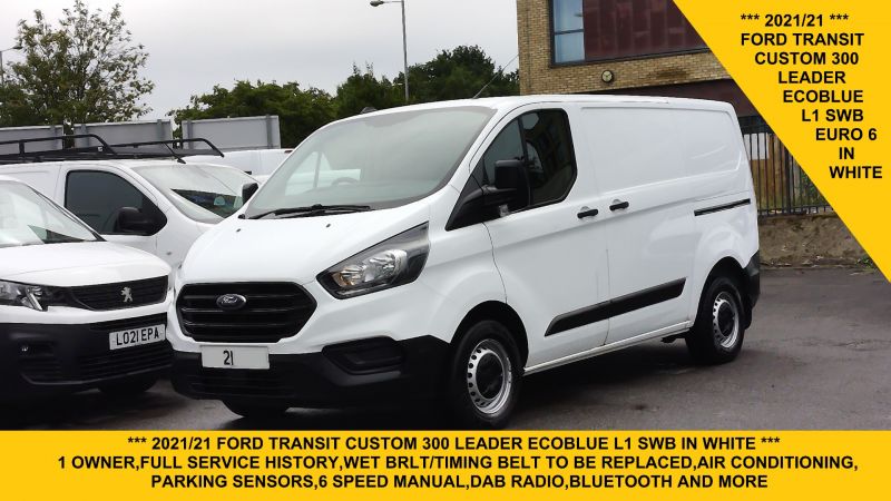 FORD TRANSIT CUSTOM 300 LEADER ECOBLUE L1 SWB WITH AIR CONDITIONING,PARKING SENSORS,DAB RADIO,6 SPEED AND MORE - 2958 - 1